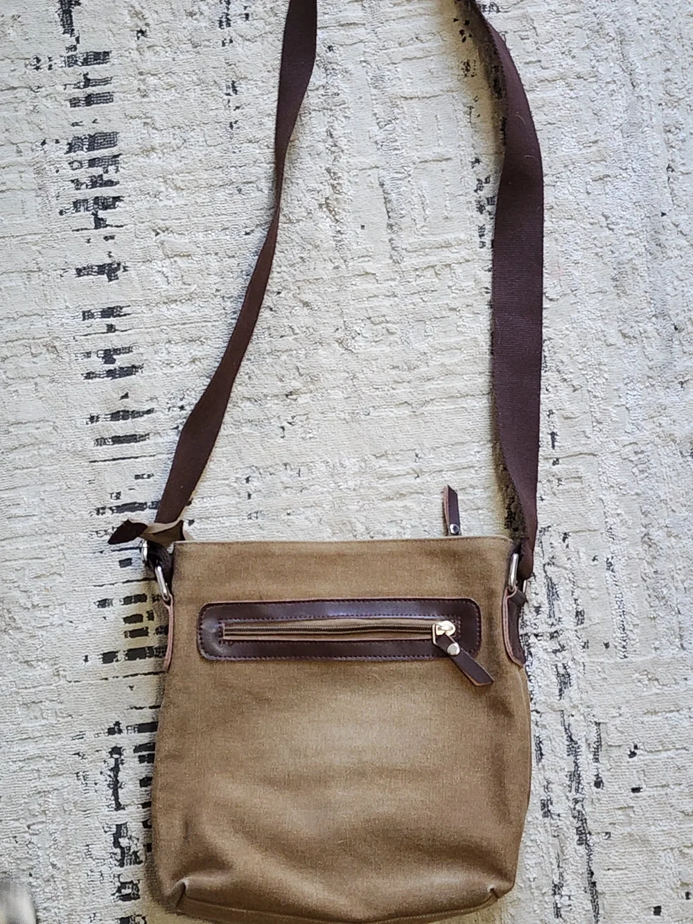 Gustin Brown Canvas Crossbody Bag for Men